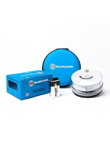 GeoBlueShield49 Premium – Baliza V16 conectada homologada DGT 2026